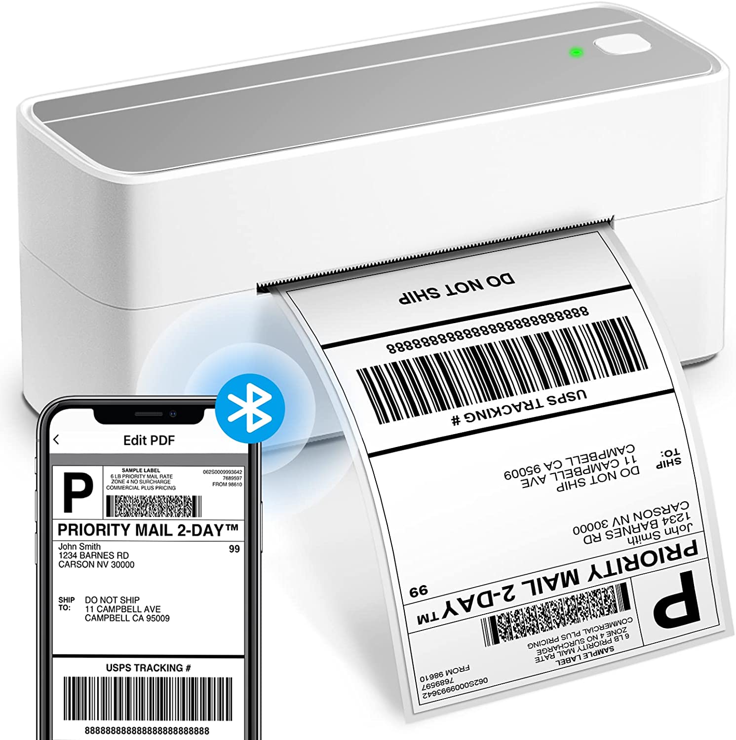 label printers for small business - Bluetooth Thermal Shipping Label Printer